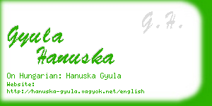 gyula hanuska business card